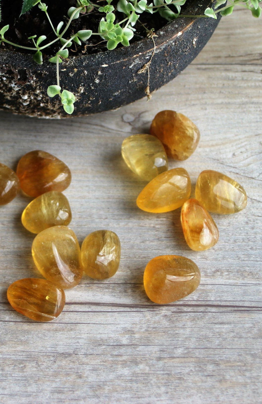 Yellow Fluorite Tumbled Stones